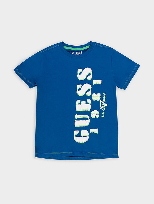 Blue T-shirt with logo print - 1