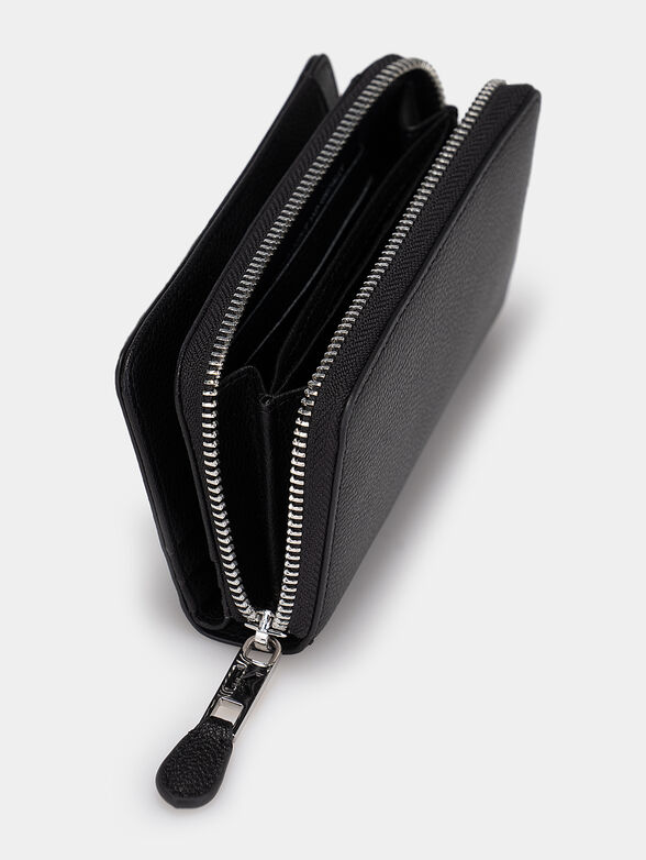 Leather wallet with logo patch - 2