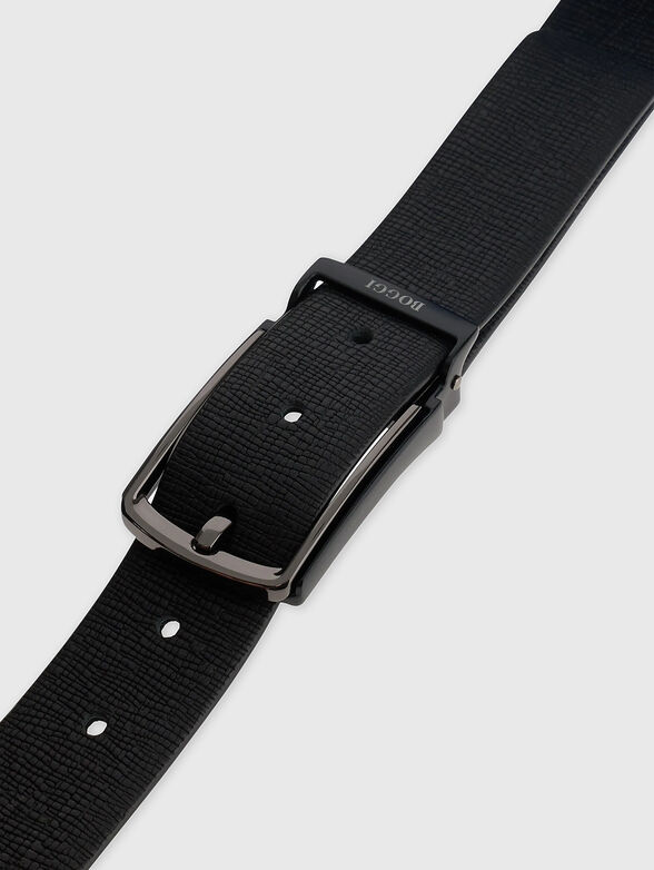 Embossed leather belt with logo detail - 2