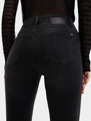ALBA black skinny jeans with accent embroidery - 3