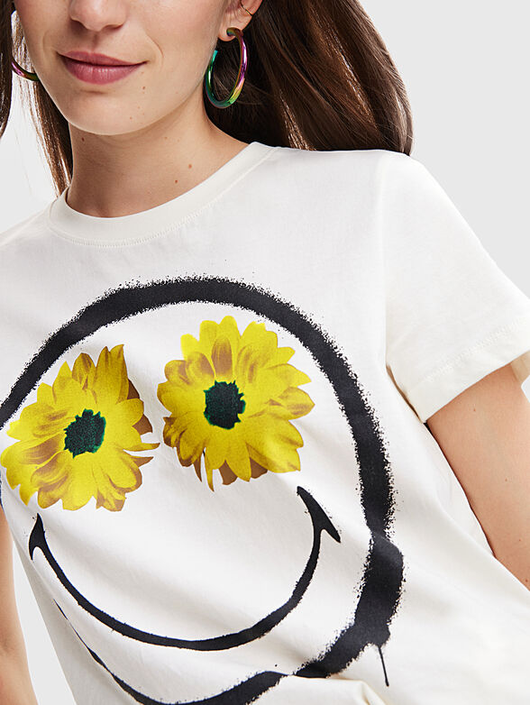 MARGARITA SMILEY cotton T-shirt with print - 3