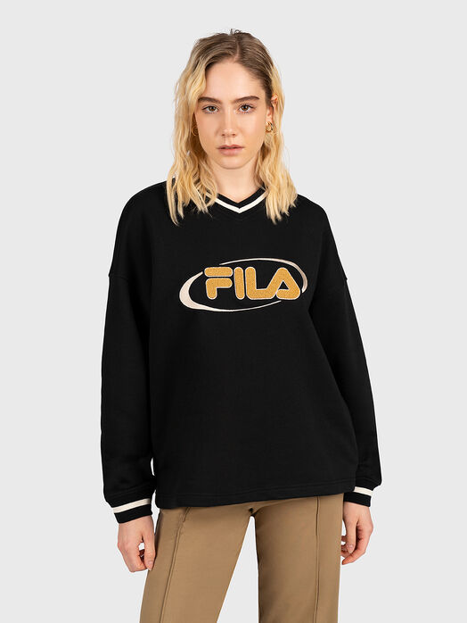 HELEN black V-neck sweatshirt