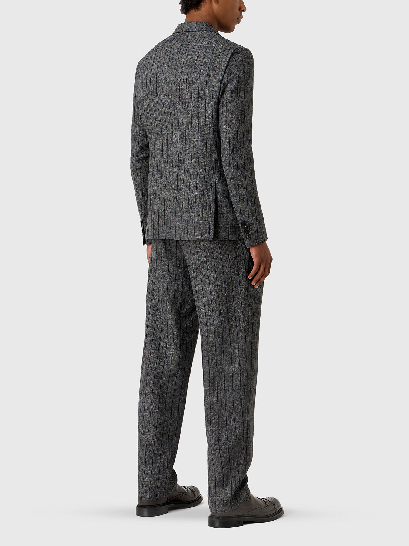 Striped suit of linen blend brand EMPORIO ARMANI
