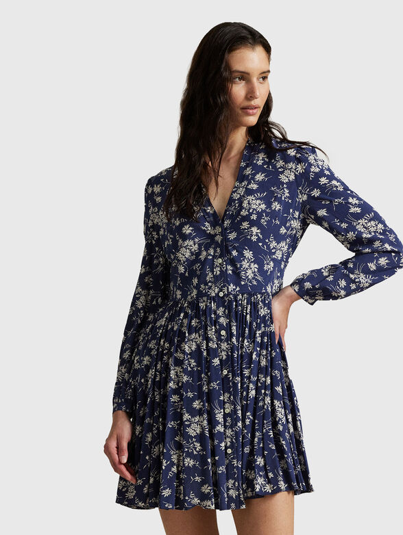 Mini dress with floral motifs - 1