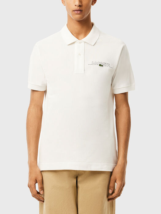 Black polo shirt with logo embroidery