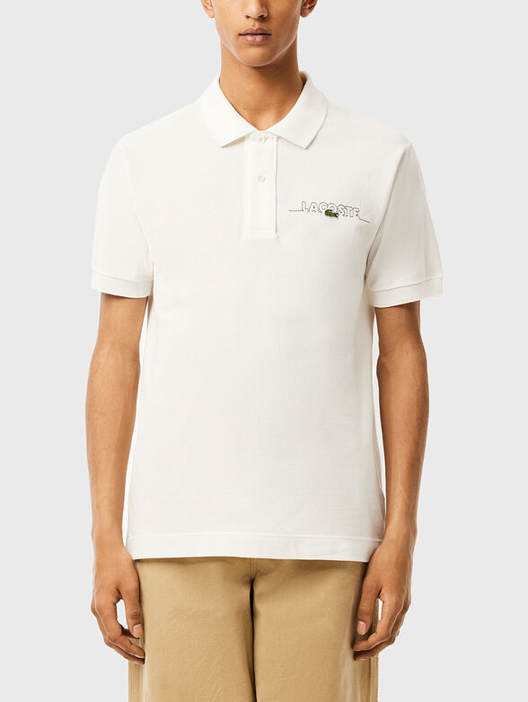 Black polo shirt with logo embroidery - 1