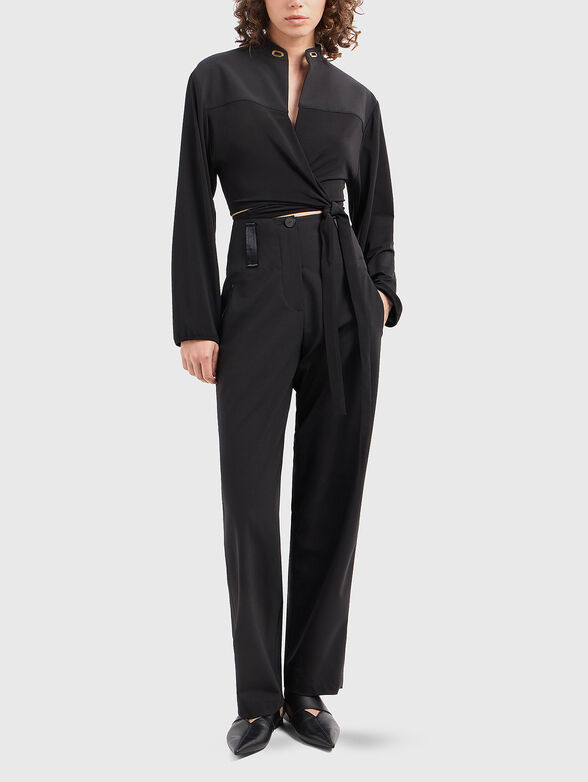 Cropped wool blend blouse - 2