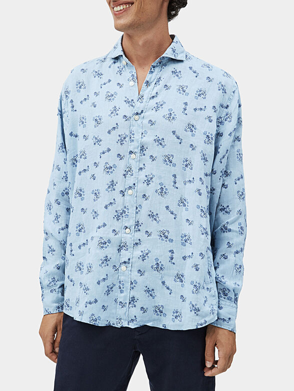 BROADWELL blue shirt with floral print - 1