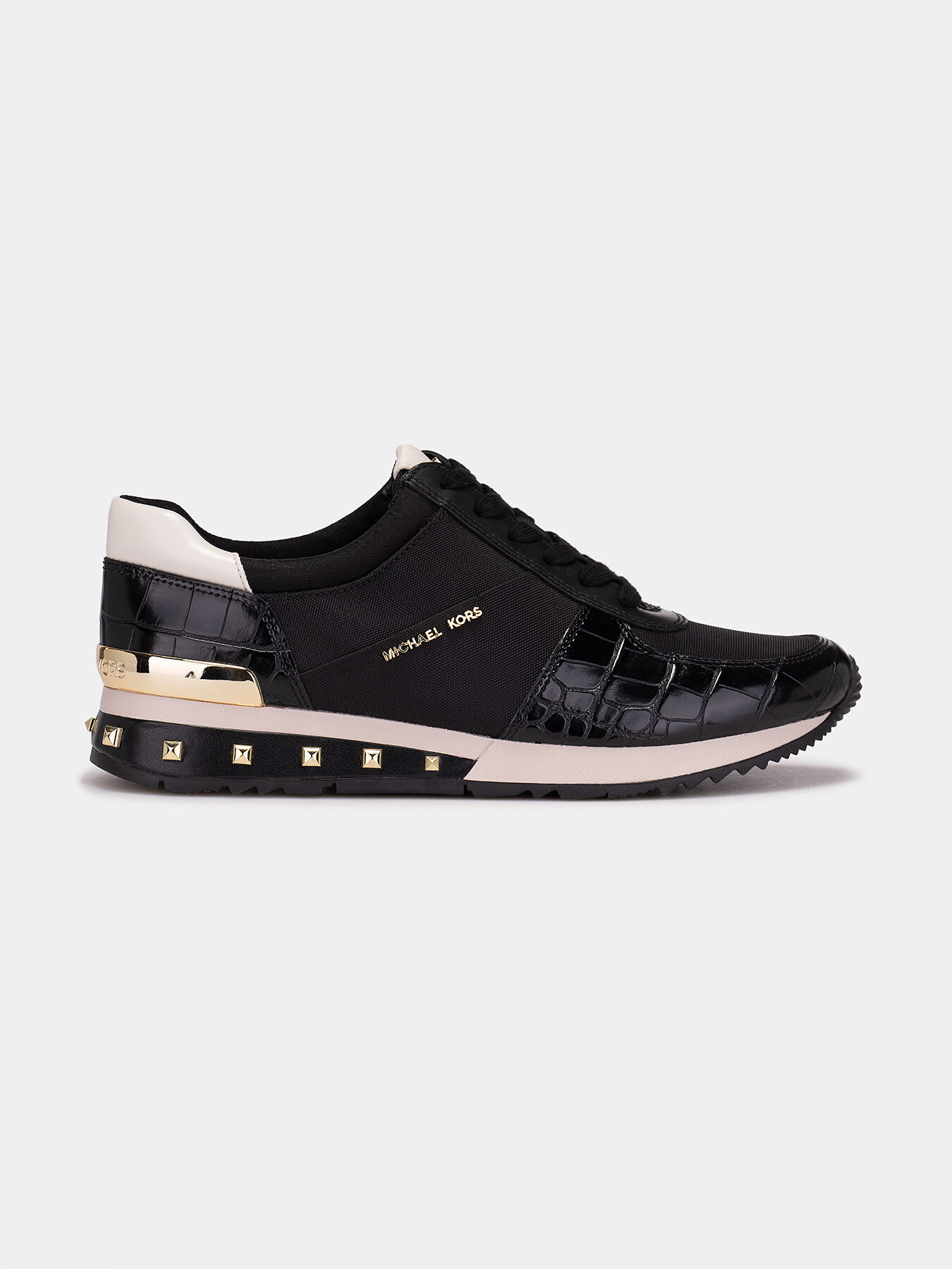 Michael kors black with gold studs sales
