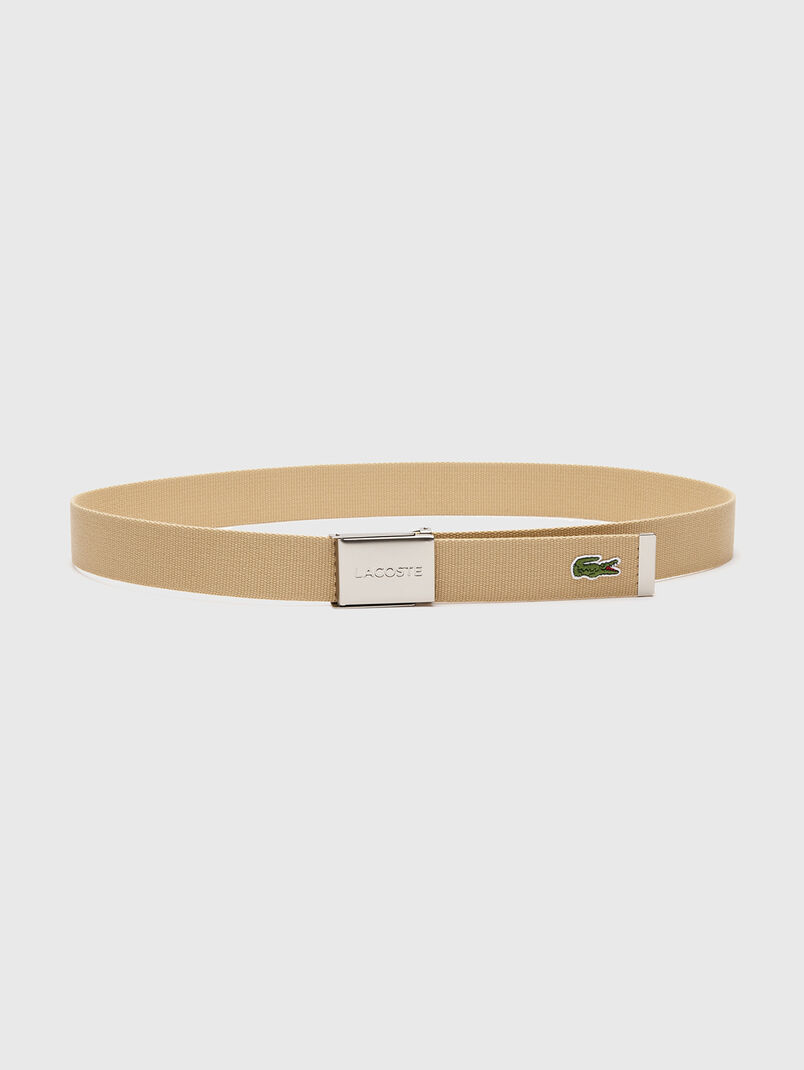 Beige textile belt with logo - 3