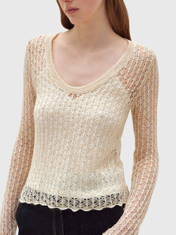 Crochet sweater with a V-neck - 4