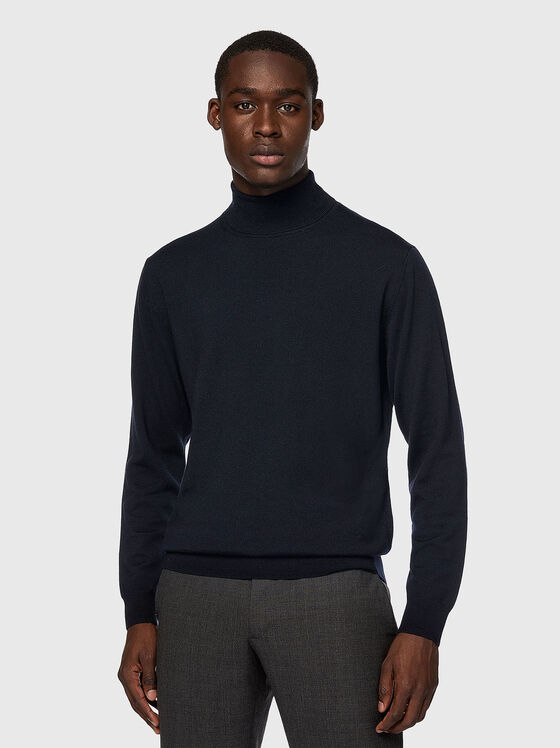 Wool sweater with polo collar  - 1