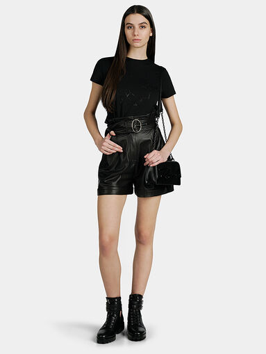 Black T-shirt with rhinestones - 5