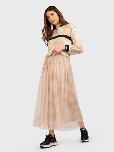 Tulle maxi skirt with appliquéd sequins - 4