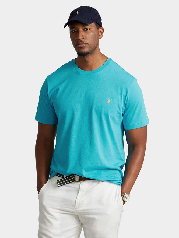T-shirt with logo accent in turquoise color - 0
