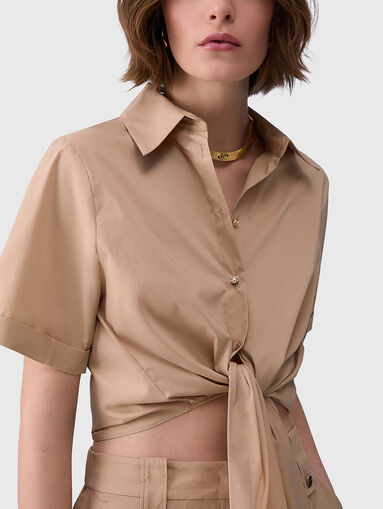 Cropped shirt with ties  - 4