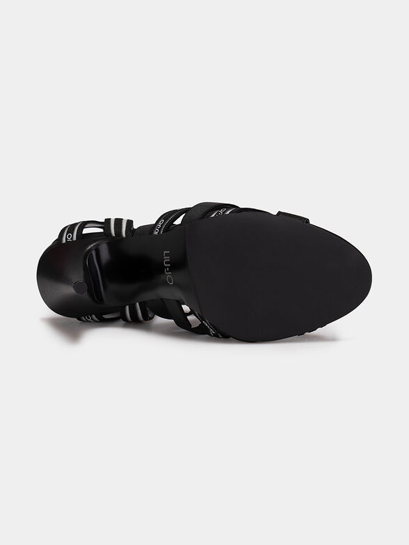 LINDA 04 black sandals with logo details - 5
