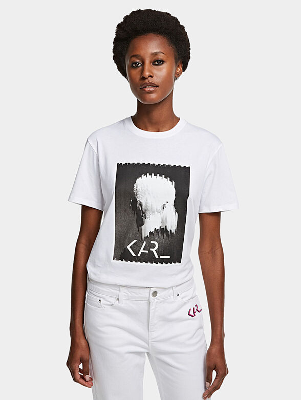 Black t-shirt with graphic art print - 1