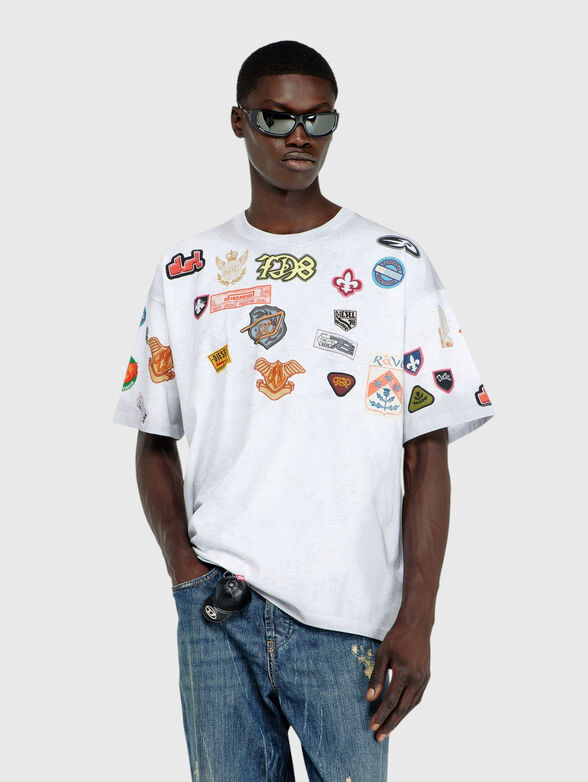 Cotton T-shirt with appliqu&eacute;s - 1