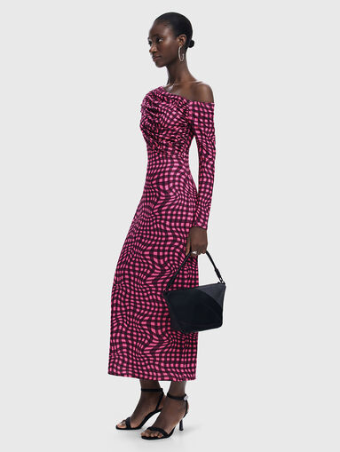 Midi dress with one shoulder - 4