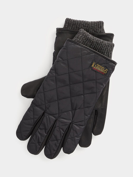 Ръкавици с капитониран ефект в черен цвят - 1