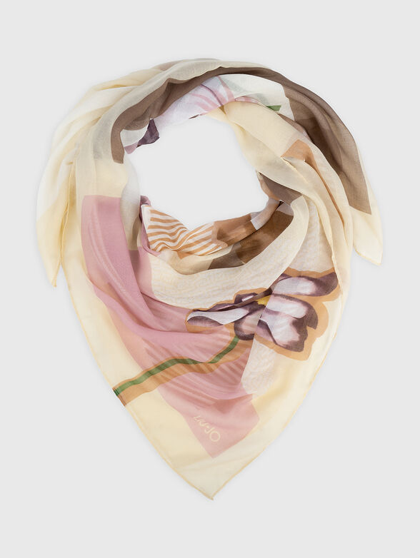 Square scarf with floral print - 1