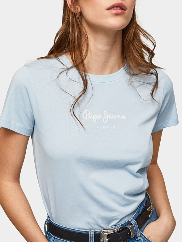 WENDY blue T-shirt with logo inscription - 1