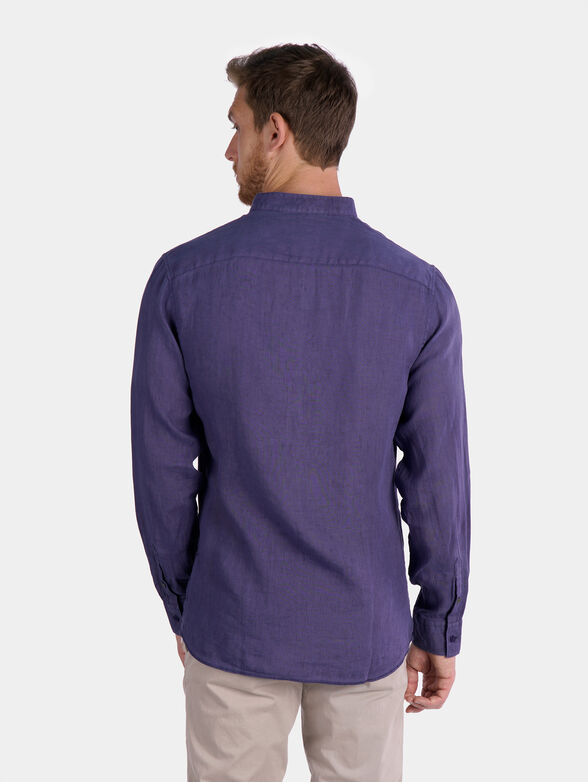 KOREAN Linen shirt with mandarin collar - 4