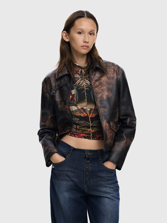 Яке от еко кожа с избелен ефект - 1