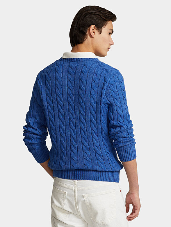 Sweater in blue color with logo embroidery - 4