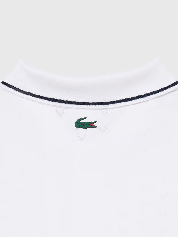 Dark blue polo shirt with V-shaped perforations - 3