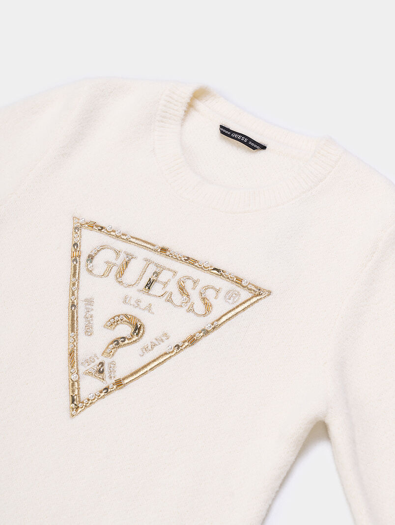 Black knit dress with logo detail - 3