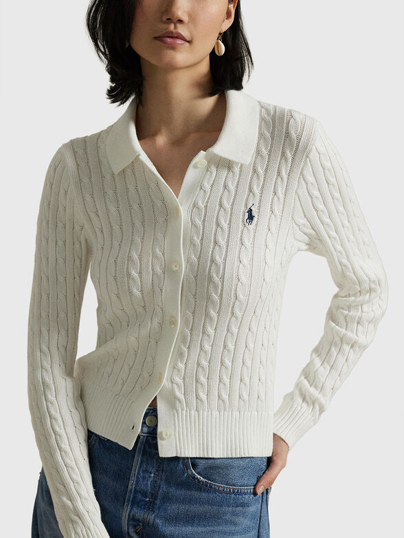 Knitted cardigan with classic collar - 4