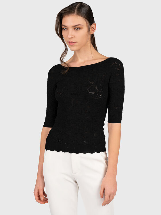 Пуловер в черен цвят - 1