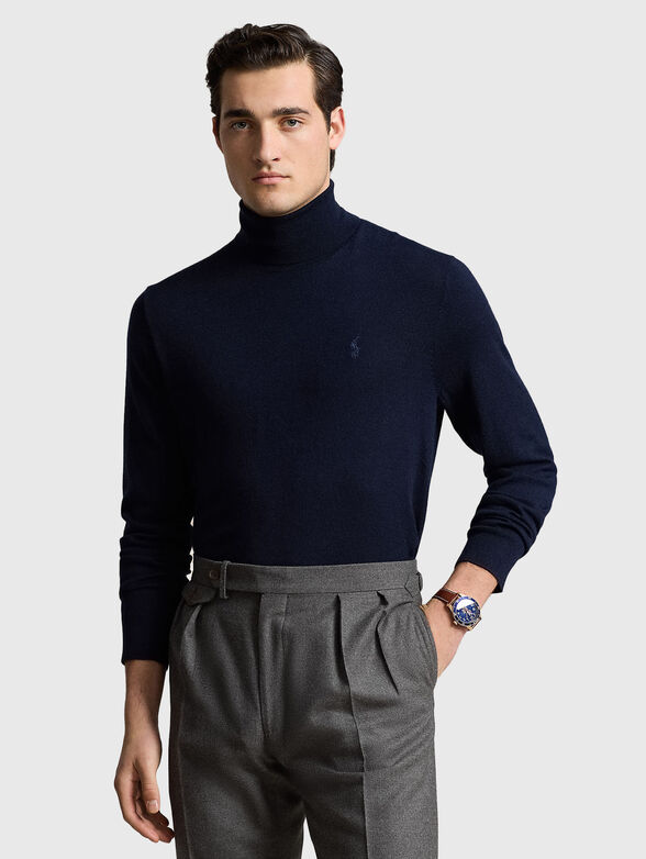 Wool sweater with polo collar  - 1