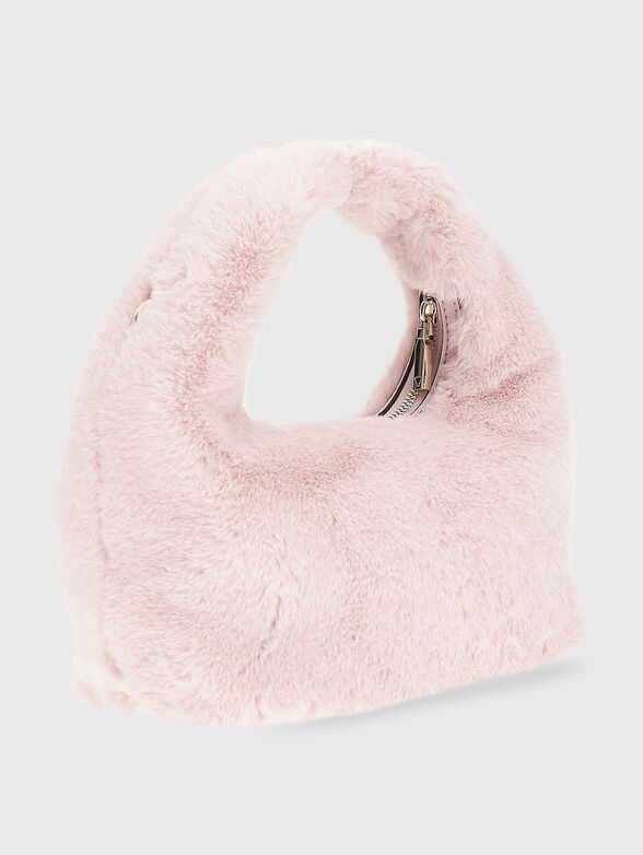 KATINE small pink bag with eco fur - 2