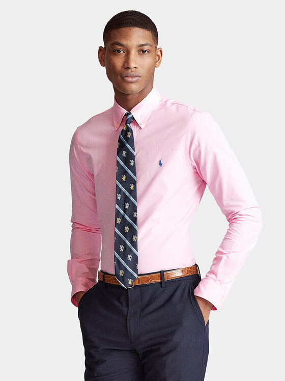 Памучна риза в розов цвят - 1
