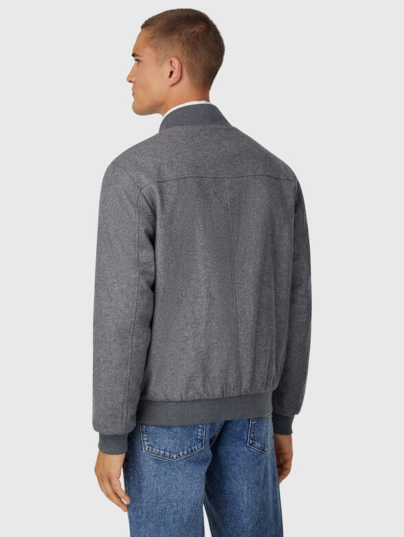 Wool blend bomber jacket with zip - 3
