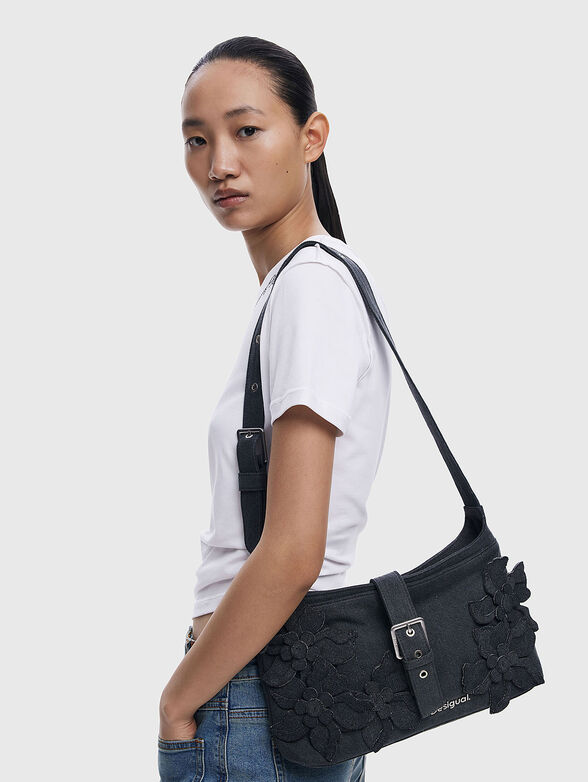 Denim bag with floral motifs - 2