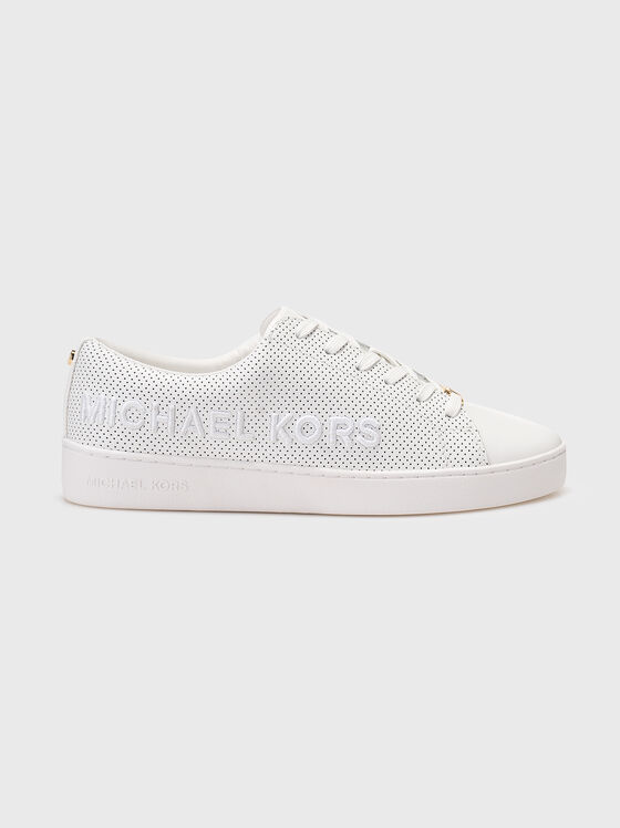 White sports shoes with accent logo - 1