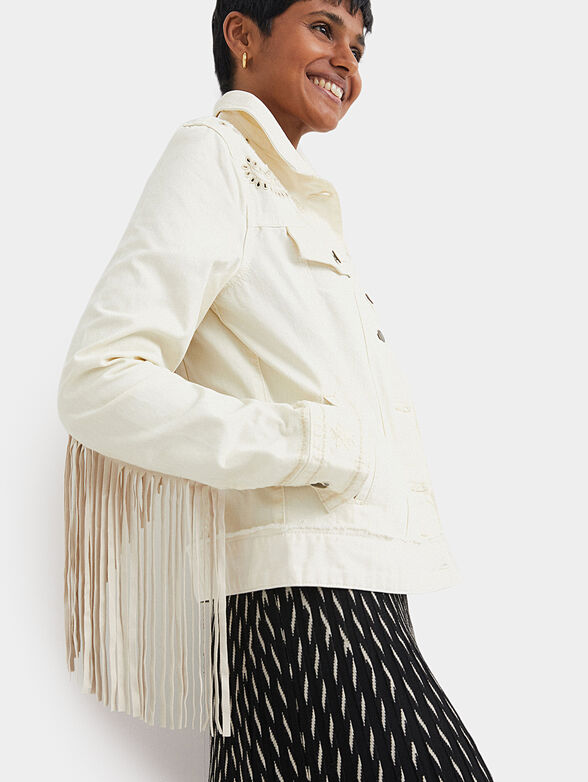 MONICA jacket with embroidery and fringe - 4