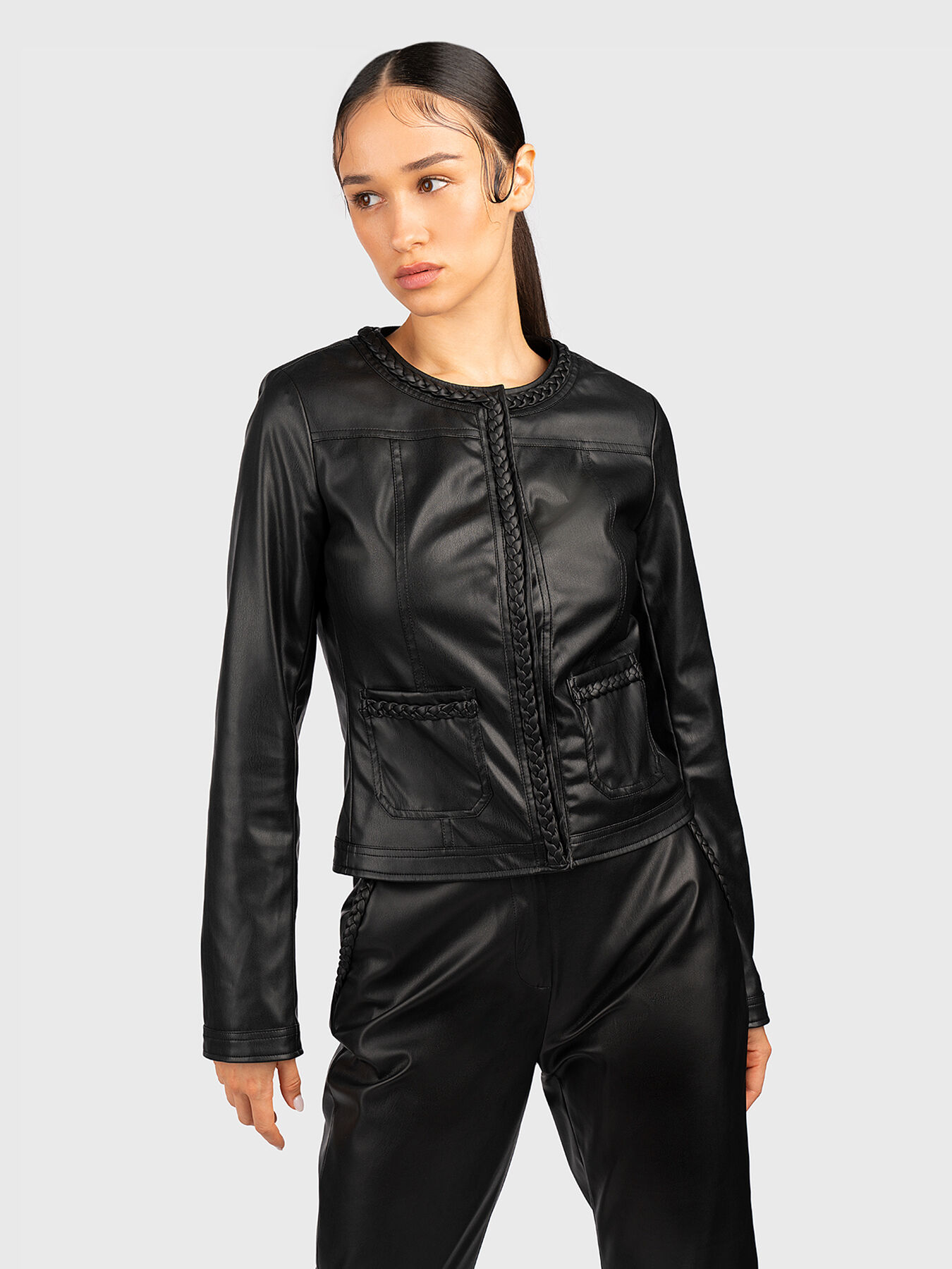 Leather fitted jacket 2025
