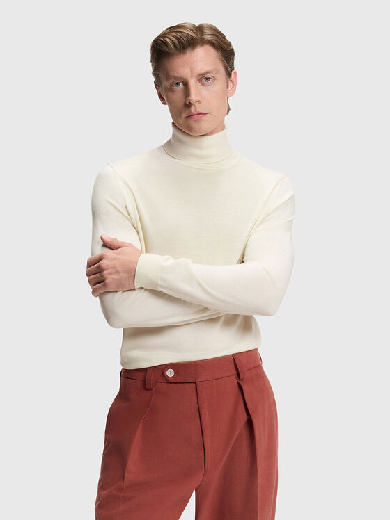 Cashmere sweater with polo collar - 1