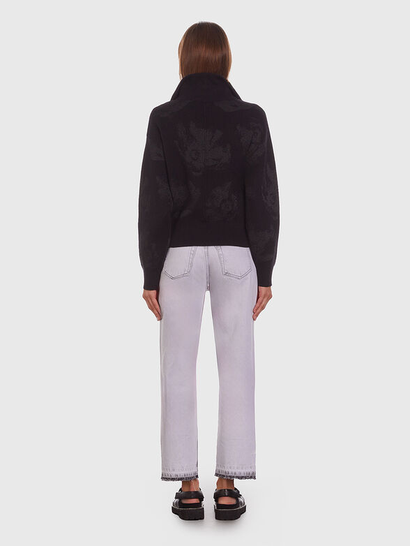 Floral-print sweater in black  - 2