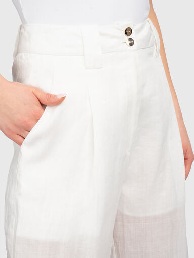 High-waisted cropped trousers with pleats - 4