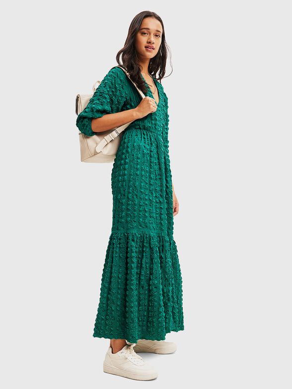 Long dress in green color - 4