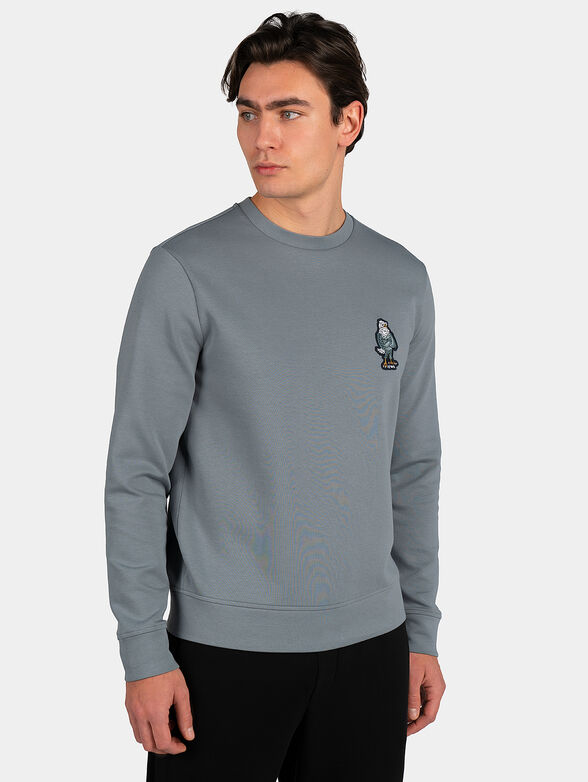 Black sweatshirt with logo patch - 1