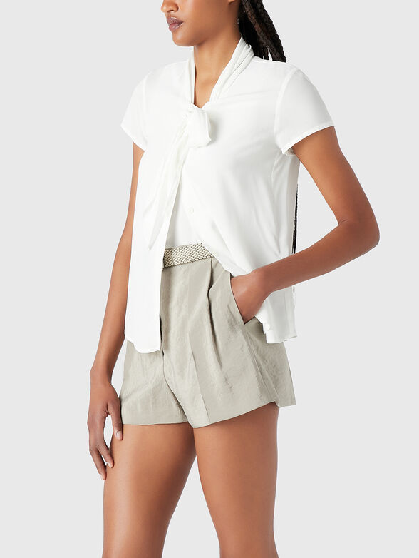 White viscose short sleeve shirt - 1