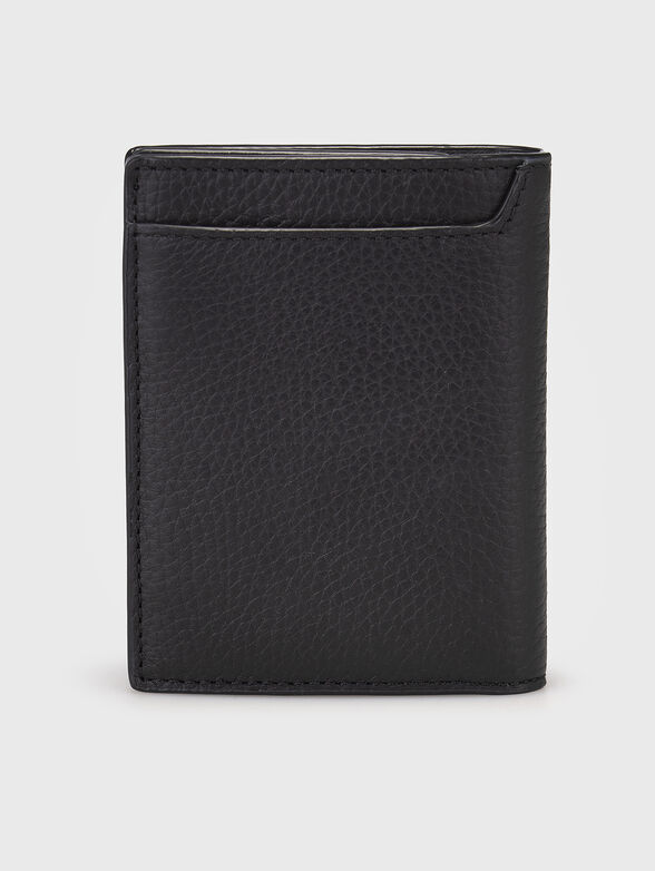 Leather wallet in black - 2
