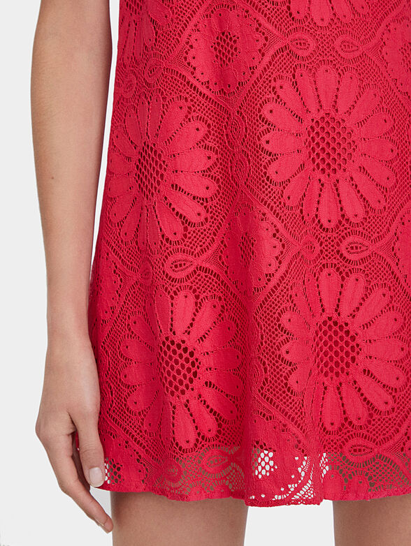 Black lace mini dress - 5